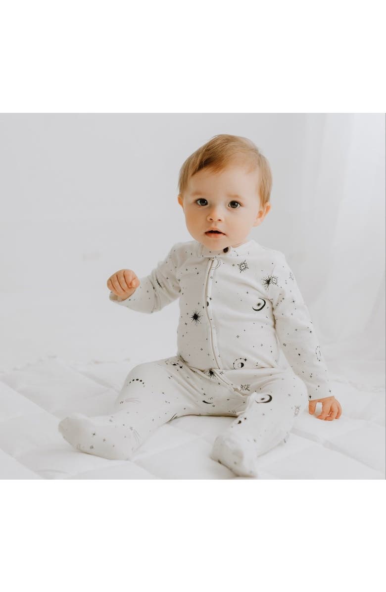 Finn + Emma Organic Zip- up Footie | Celestial, Alternate, color, Celestial