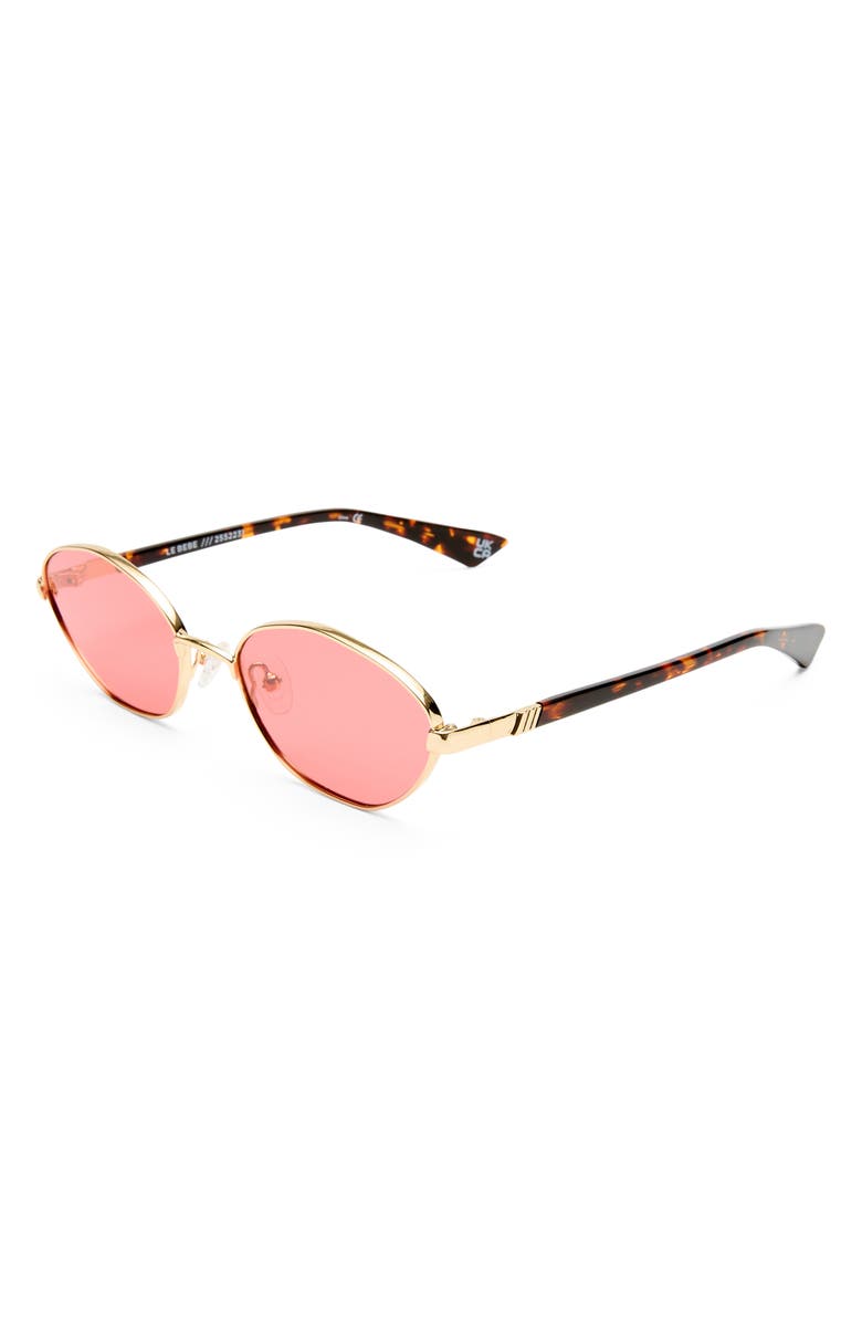 Le Specs Le Bebe 58mm Oval Sunglasse, Alternate, color, Gold / Crimson Tint