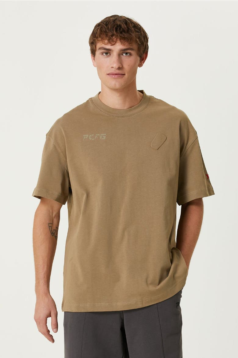 Cotton Tee With Emboss Detail, Alternate, color, Green