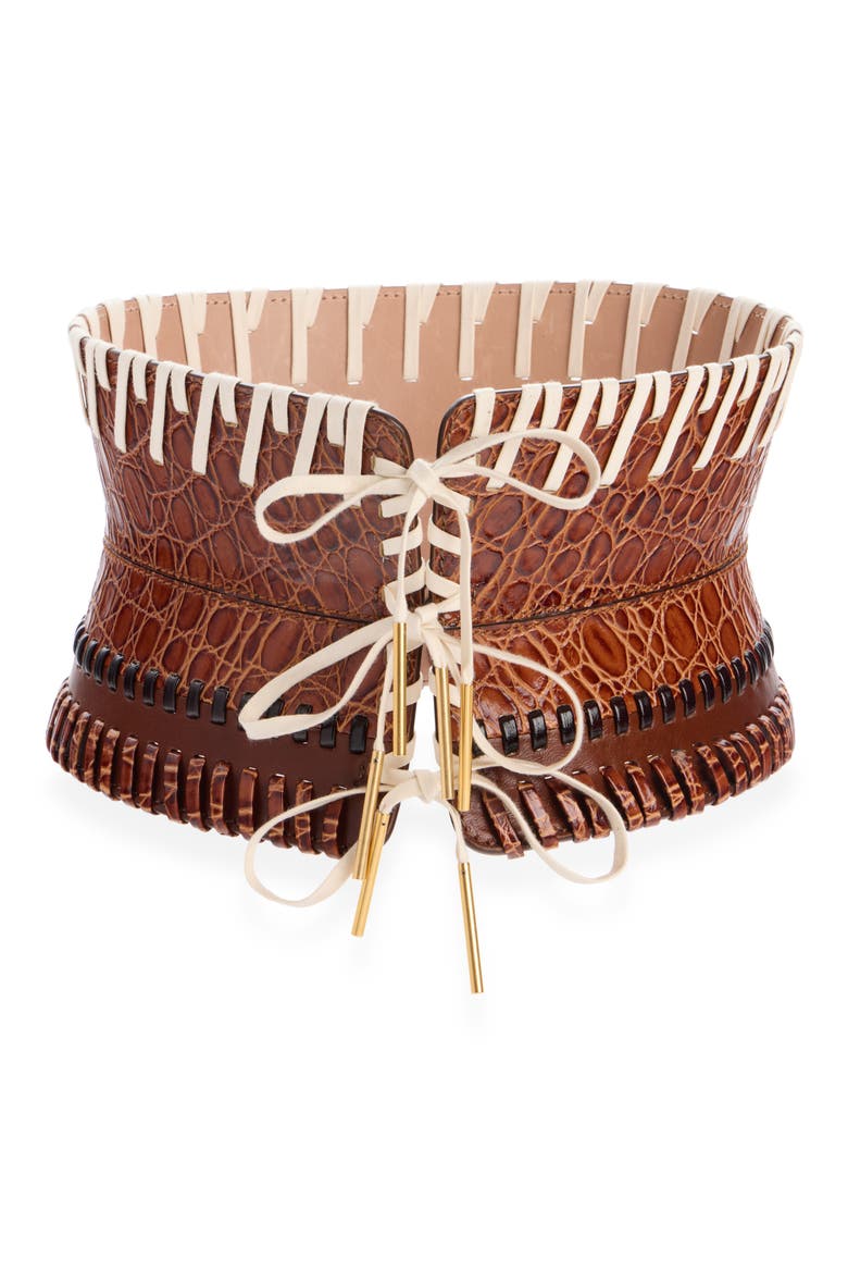 Whipstitch Leather Corset Belt (Women) | Nordstrom
