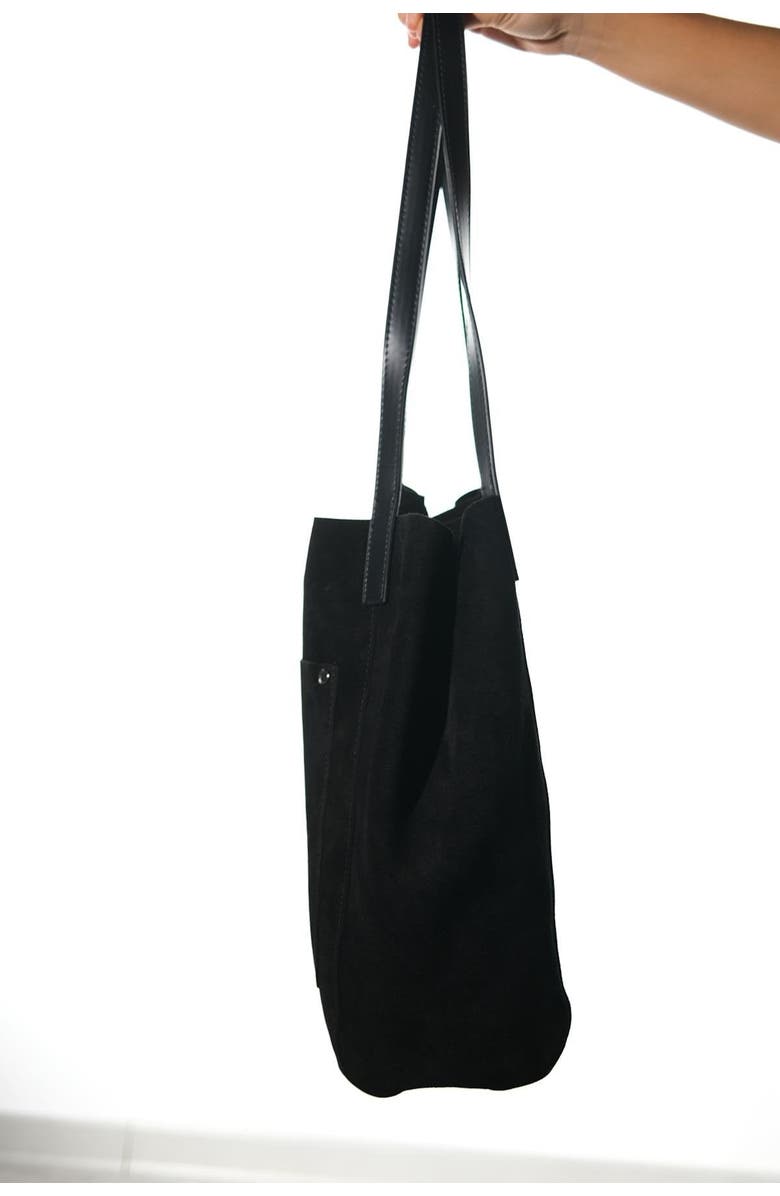 Forever & Always Shoes Alfred Leather Shoulder Bag, Alternate, color, Black Suede