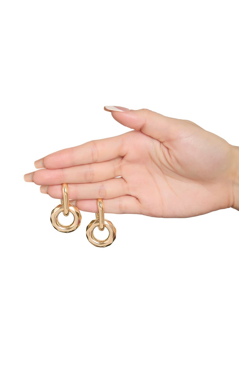 BCBG Gold Link Drop Earrings, Alternate, color, Gold