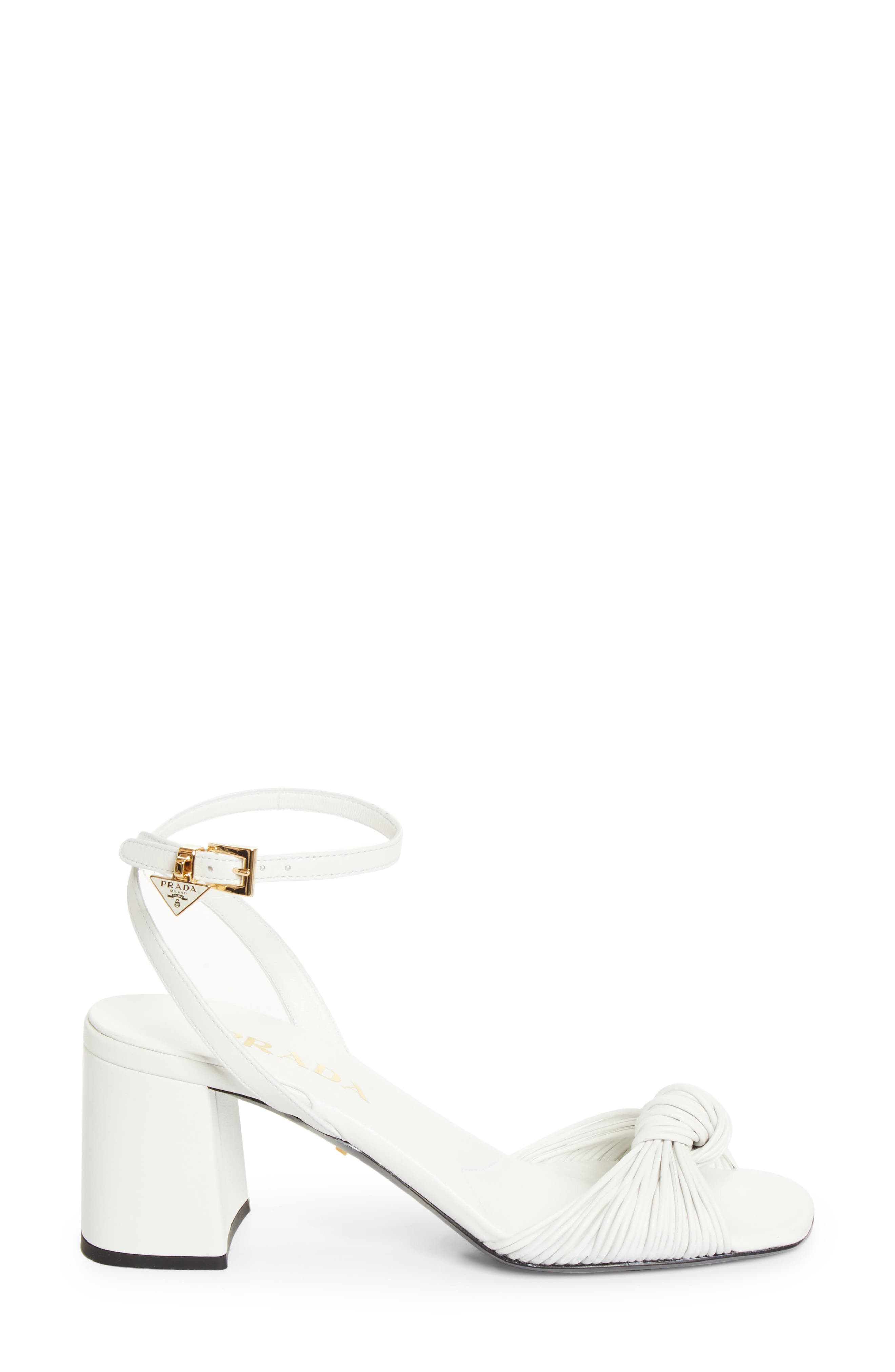 Prada Cage Sandal, Alternate, color, Bianco