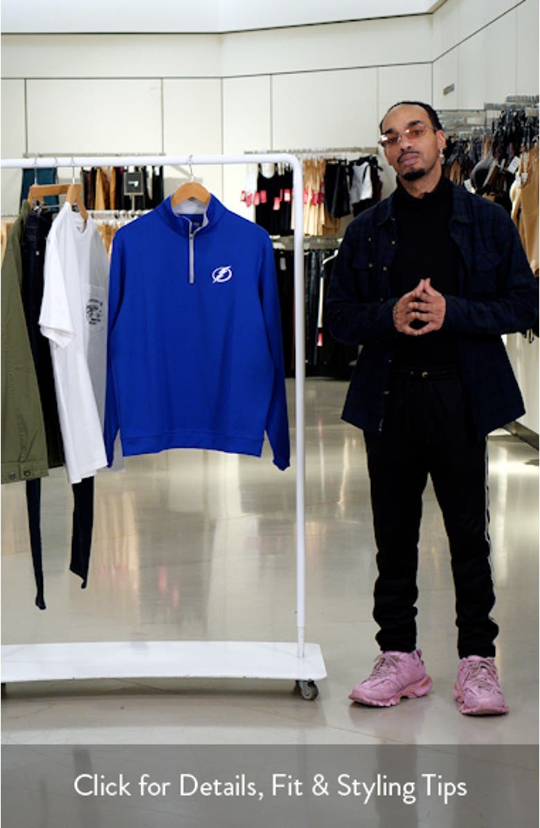 Men's Columbia Blue Tampa Bay Lightning Wickham Hills Omni-Wick Quarter-Zip Jacket, sales video thumbnail