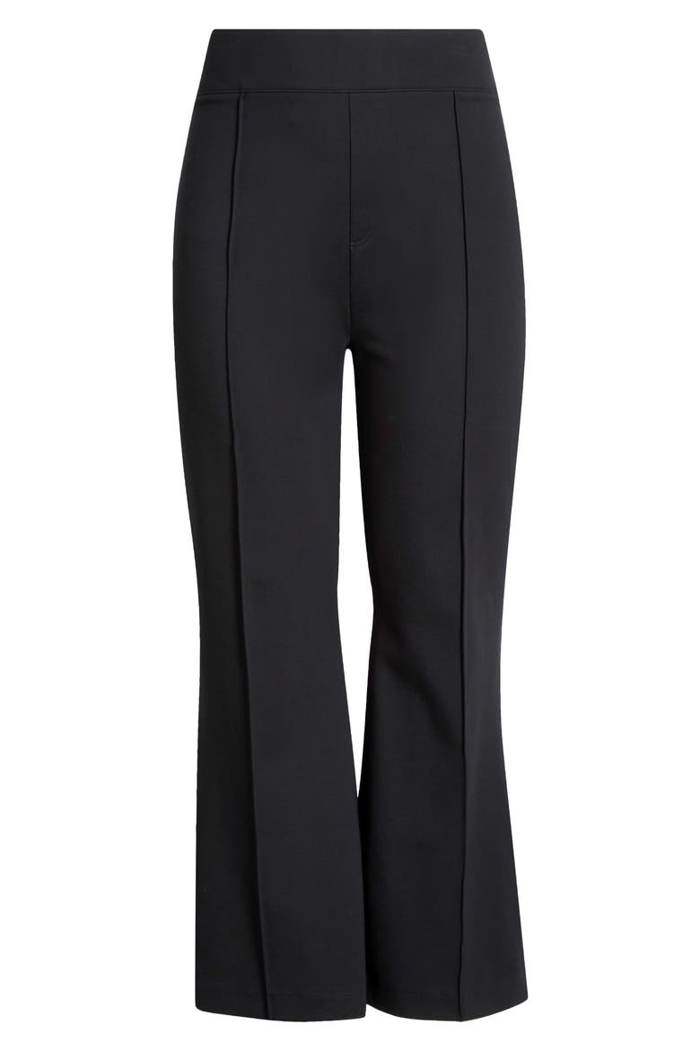 High Waist Flare Leg Stretch Ponte Pants, Main, color, CLASSIC BLACK