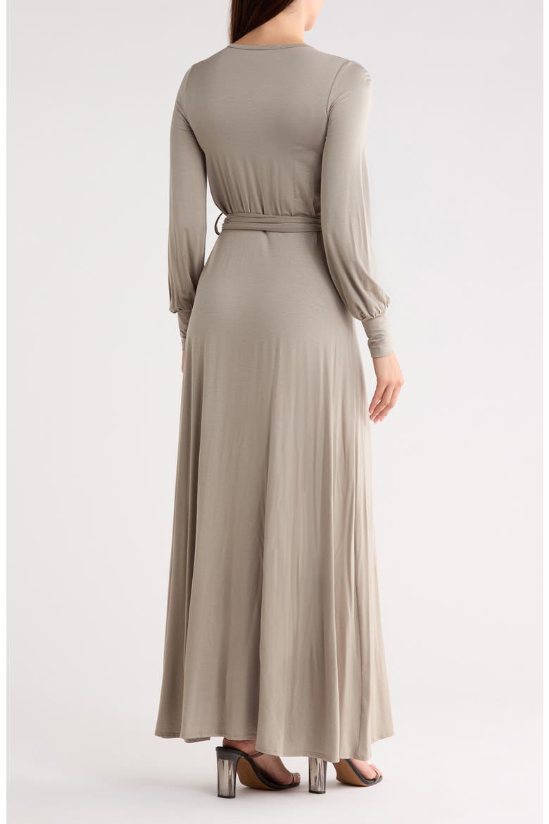 Long Sleeve Empire Waist Maxi Dress, Alternate, color, BRONZE BROWN