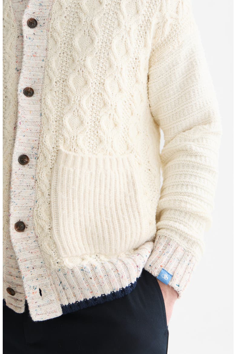 Loose Fit Multi-Yarn Cardigan, Alternate, color, EGGNOG