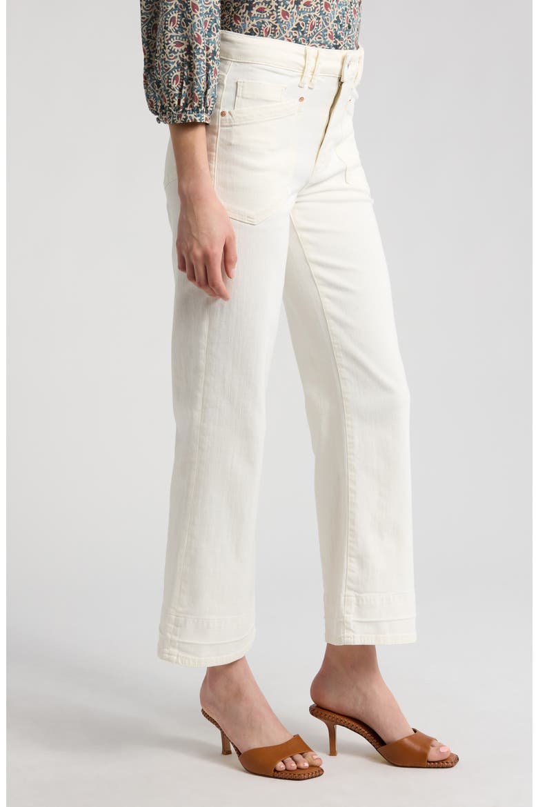 Leenah Western High Waist Ankle Wide Leg Jeans, Alternate, color, TONAL ECRU