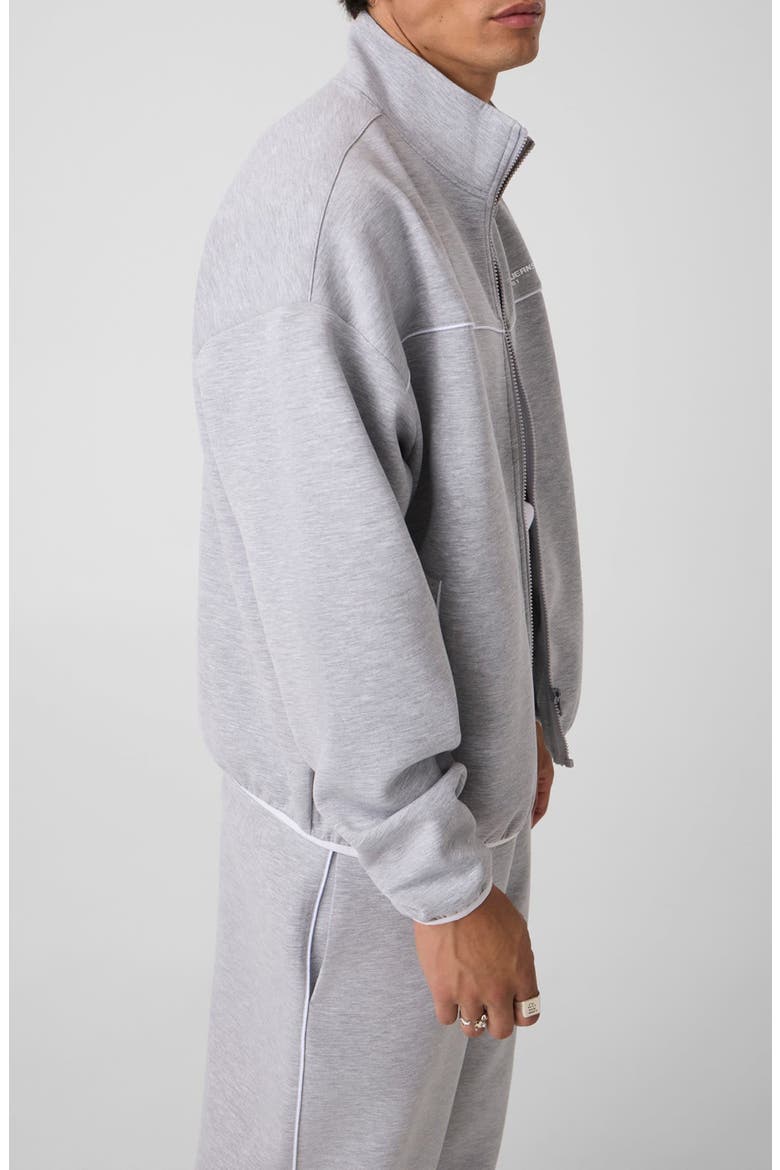 Oversized Scuba Full Zip Sweatshirt, Alternate, color, LIGHT GREY