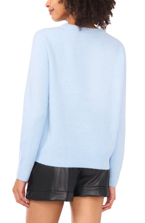 Vince Camuto Aspen Graphic Crewneck Sweater In Blue