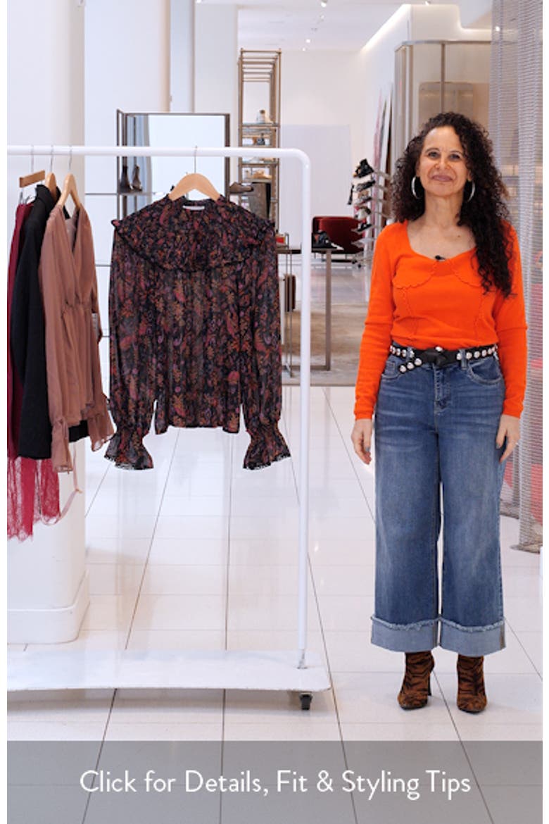 Floral Metallic Smocked Yoke Top video