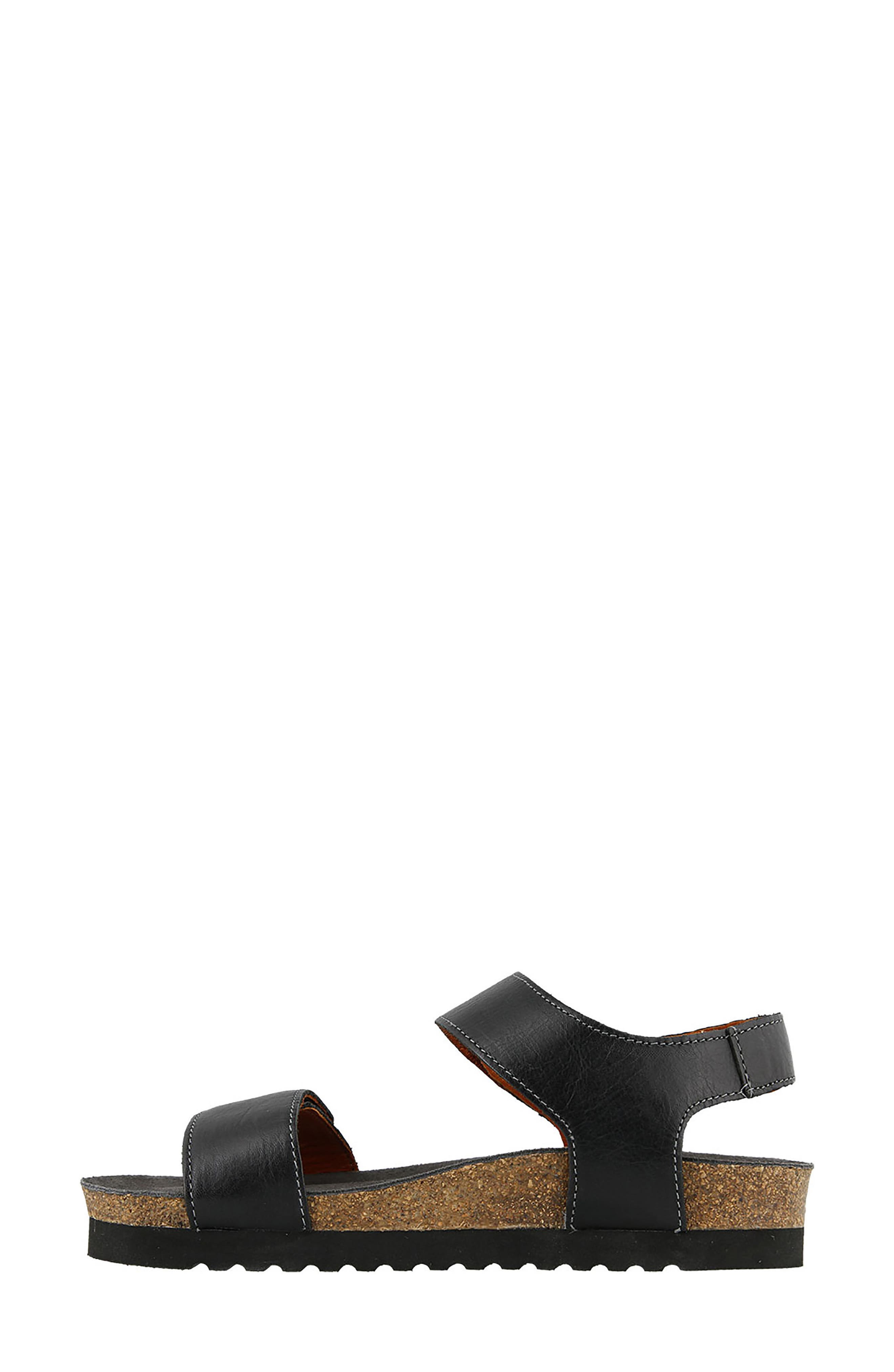 Luckie Sandal, Alternate, color, BLACK LEATHER