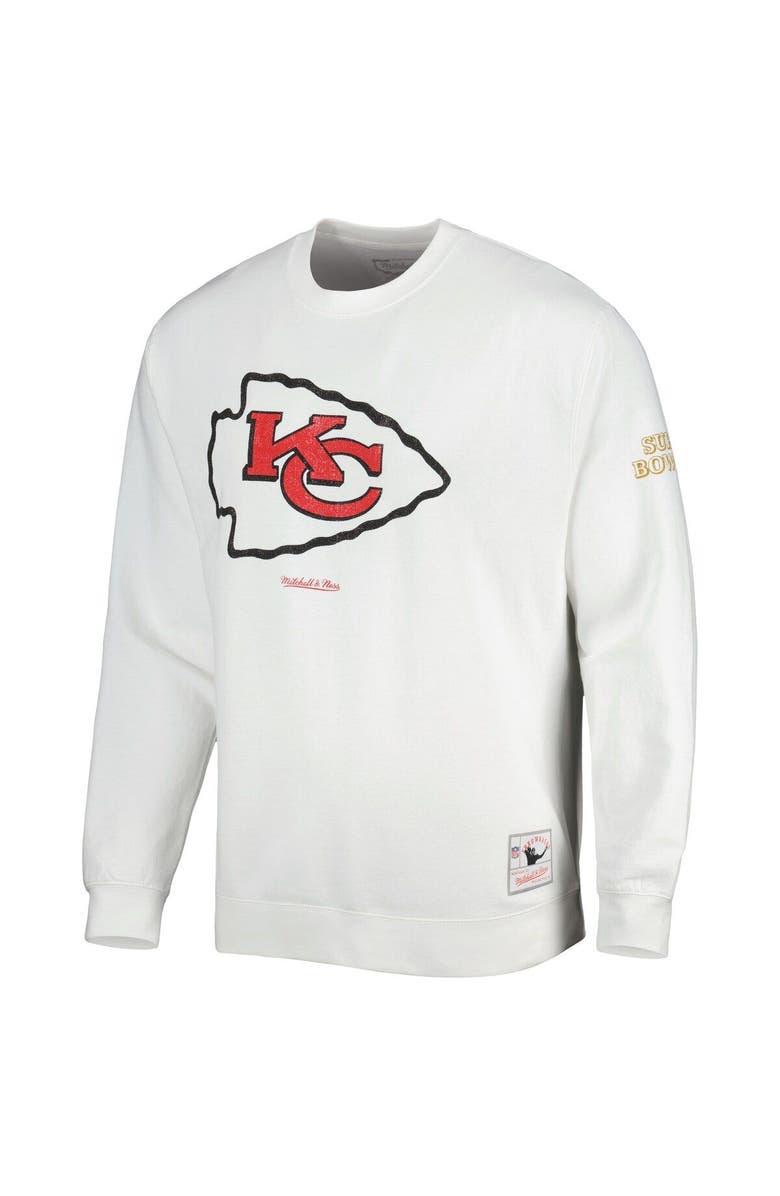 Mitchell & Ness Men's Mitchell & Ness White Kansas City Chiefs VIP Rings Crew Sweatshirt, Alternate, color,