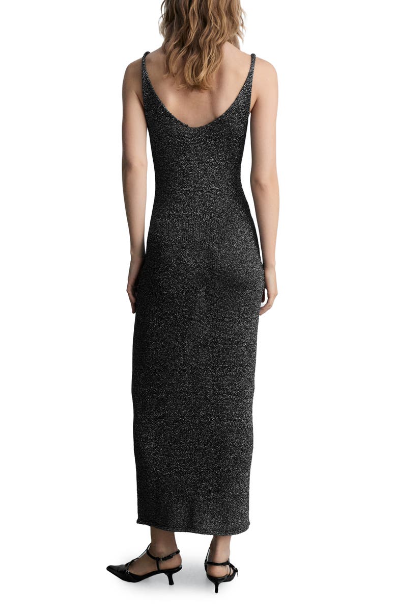 MANGO Metallic Knit Dress, Alternate, color, 