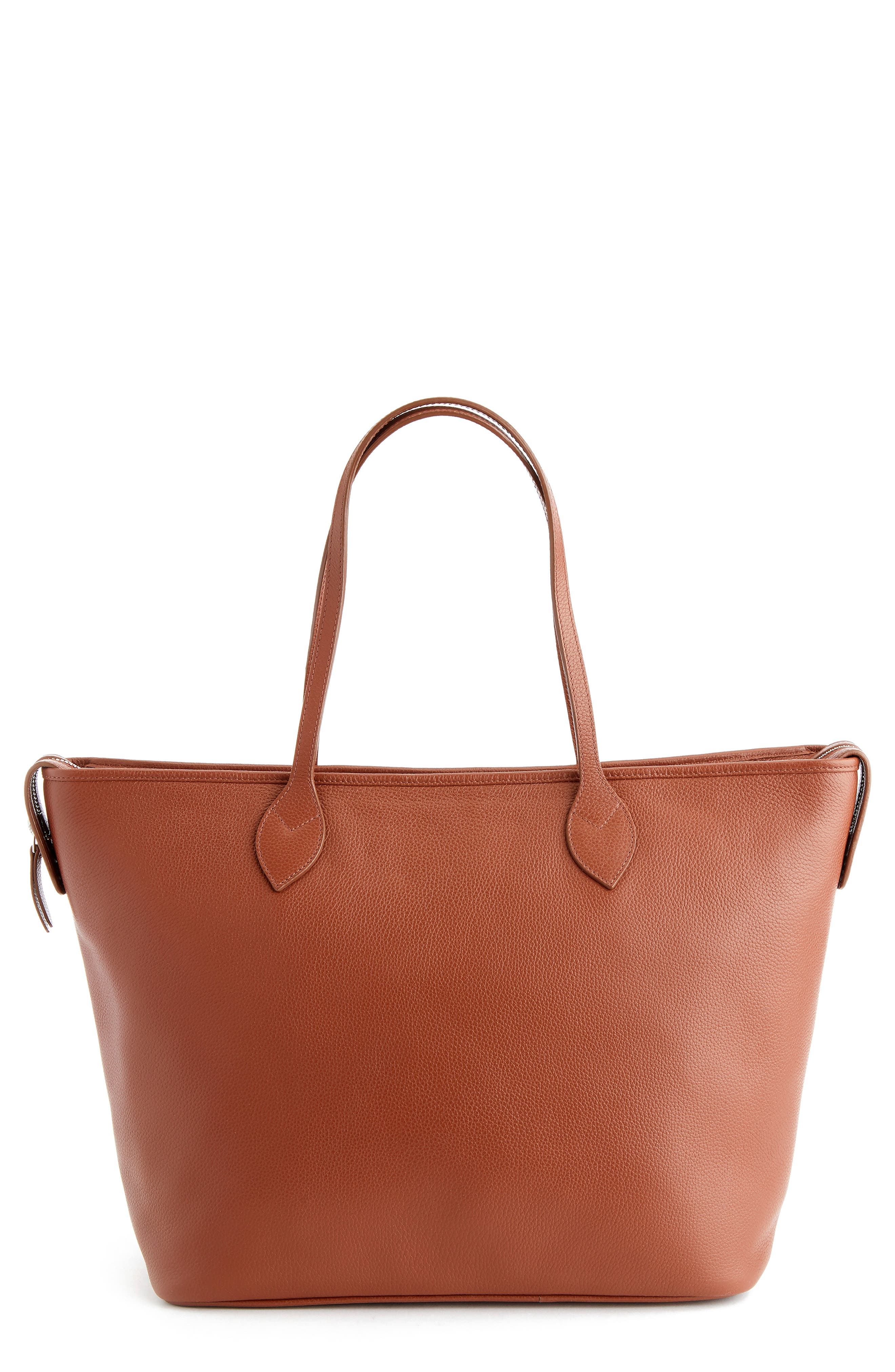 Personalized Leather Tote with Wristlet, Alternate, color, TAN - DEBOSS