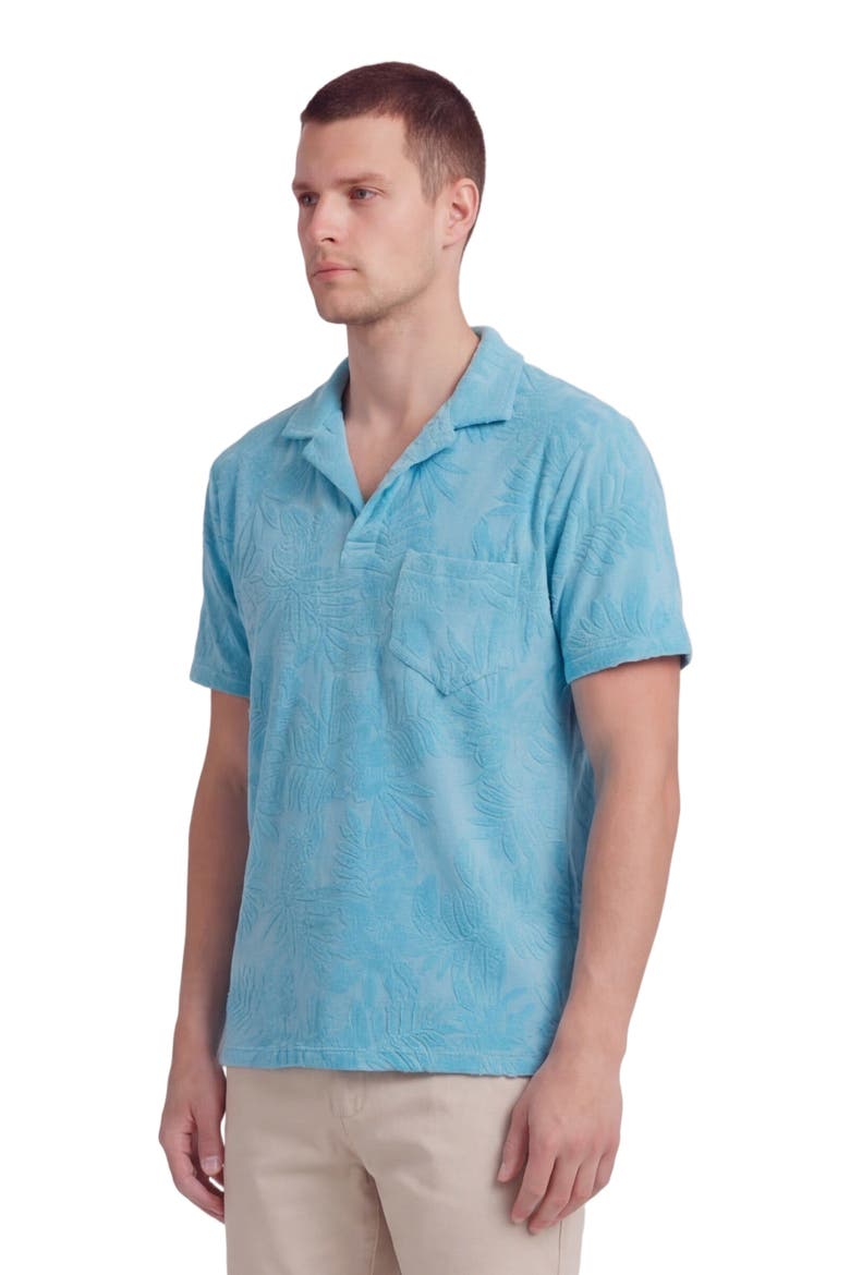 Farm Floral Towel Polo Shirt, Alternate, color, Teal