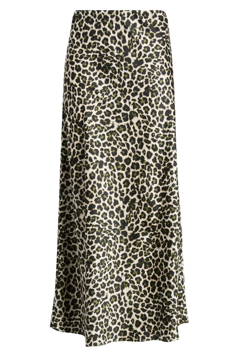 Print Flare Maxi Skirt, Alternate, color, BAY LEAF MULTI