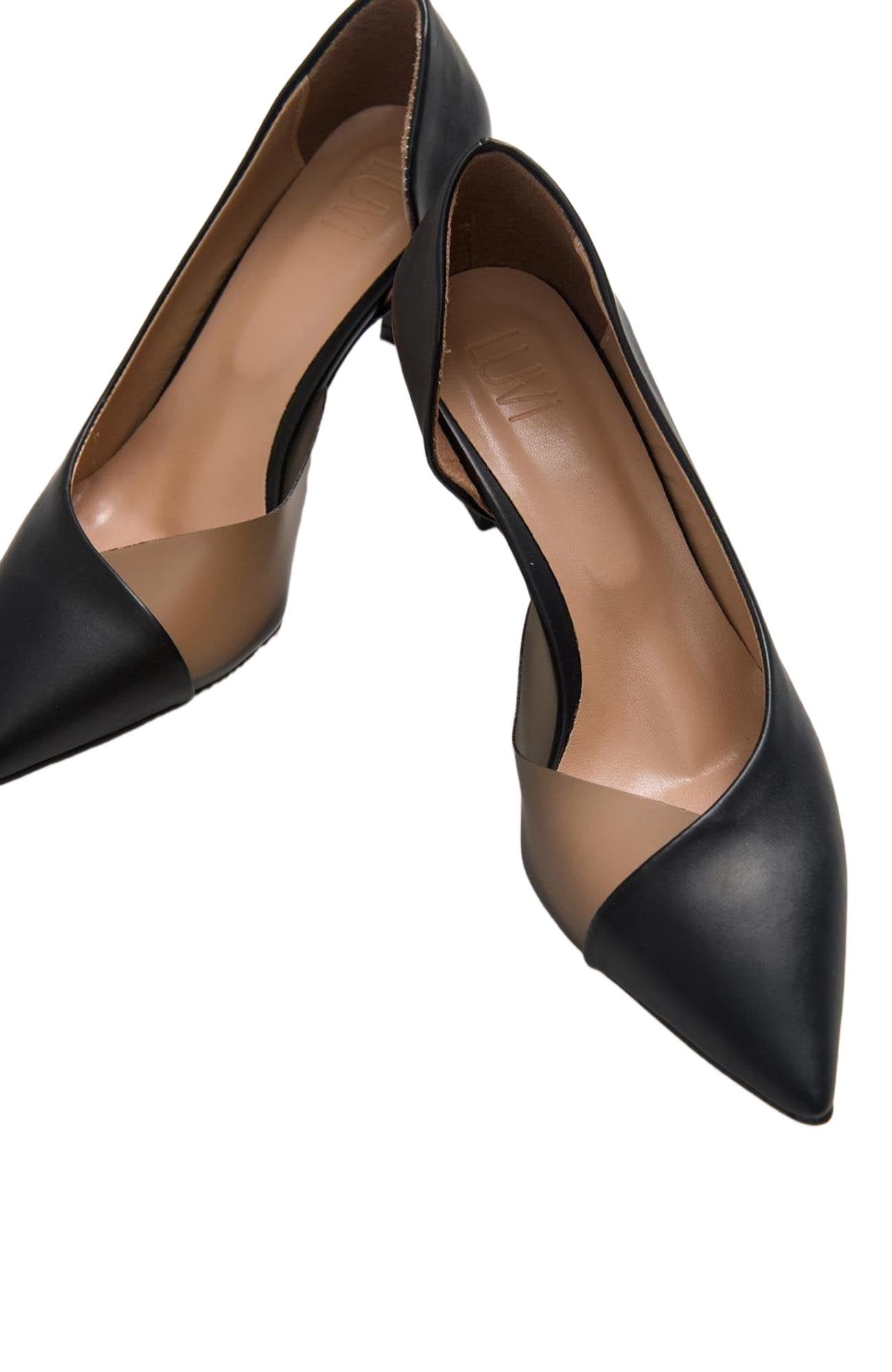 Prologue Shoes Vera Pointed Toe Pump, Alternate, color, Black Faux Leather