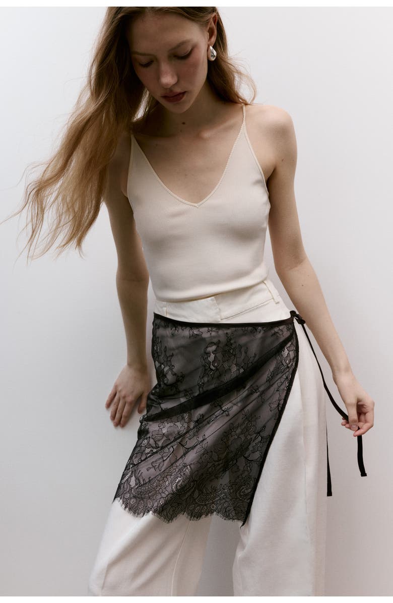 H&M Lace Hip Scarf, Alternate, color, Dark Brown