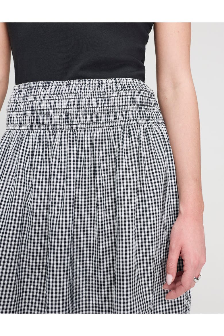Valerie Cotton Gingham Midi Skirt, Alternate, color, Black Gingham Check