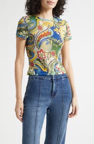Alice + Olivia Tess Stretch Mesh T-Shirt