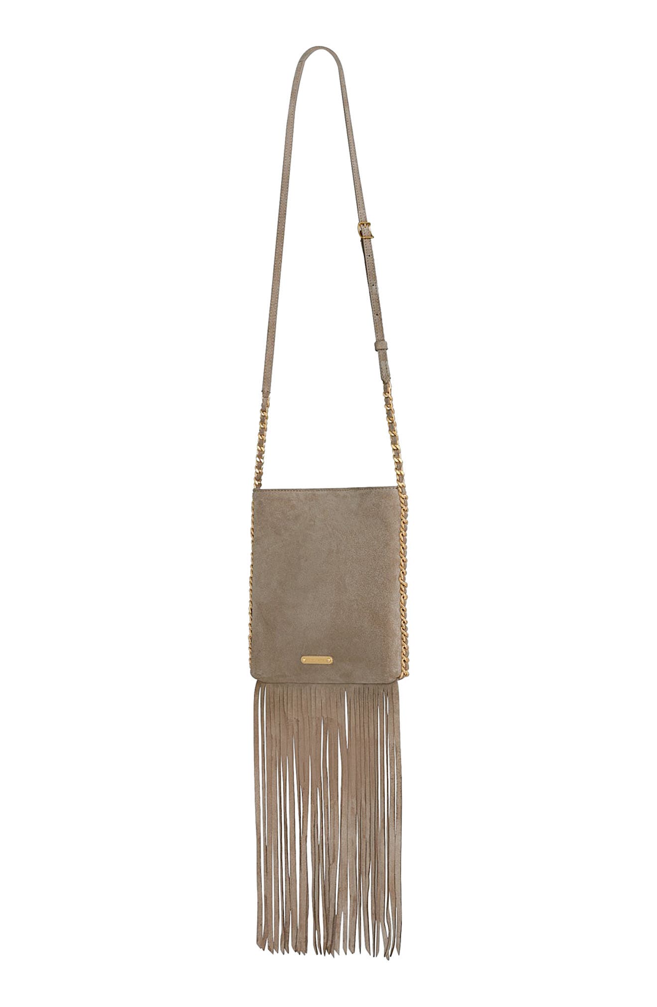 Rebecca Minkoff Carly Fringe Crossbody Bag, Alternate, color, Clay
