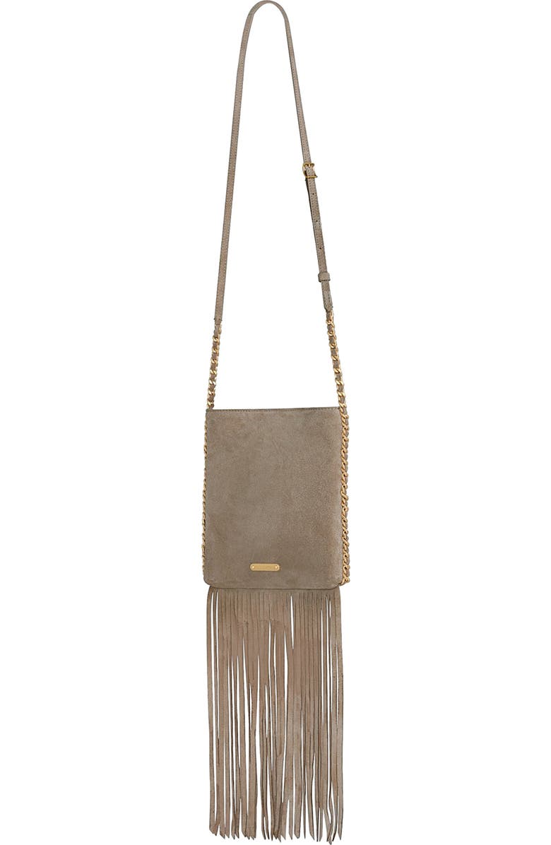 Rebecca Minkoff Carly Fringe Crossbody Bag, Alternate, color, Clay