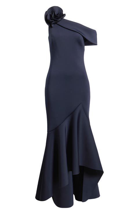 Ruffle One-Shoulder Gown