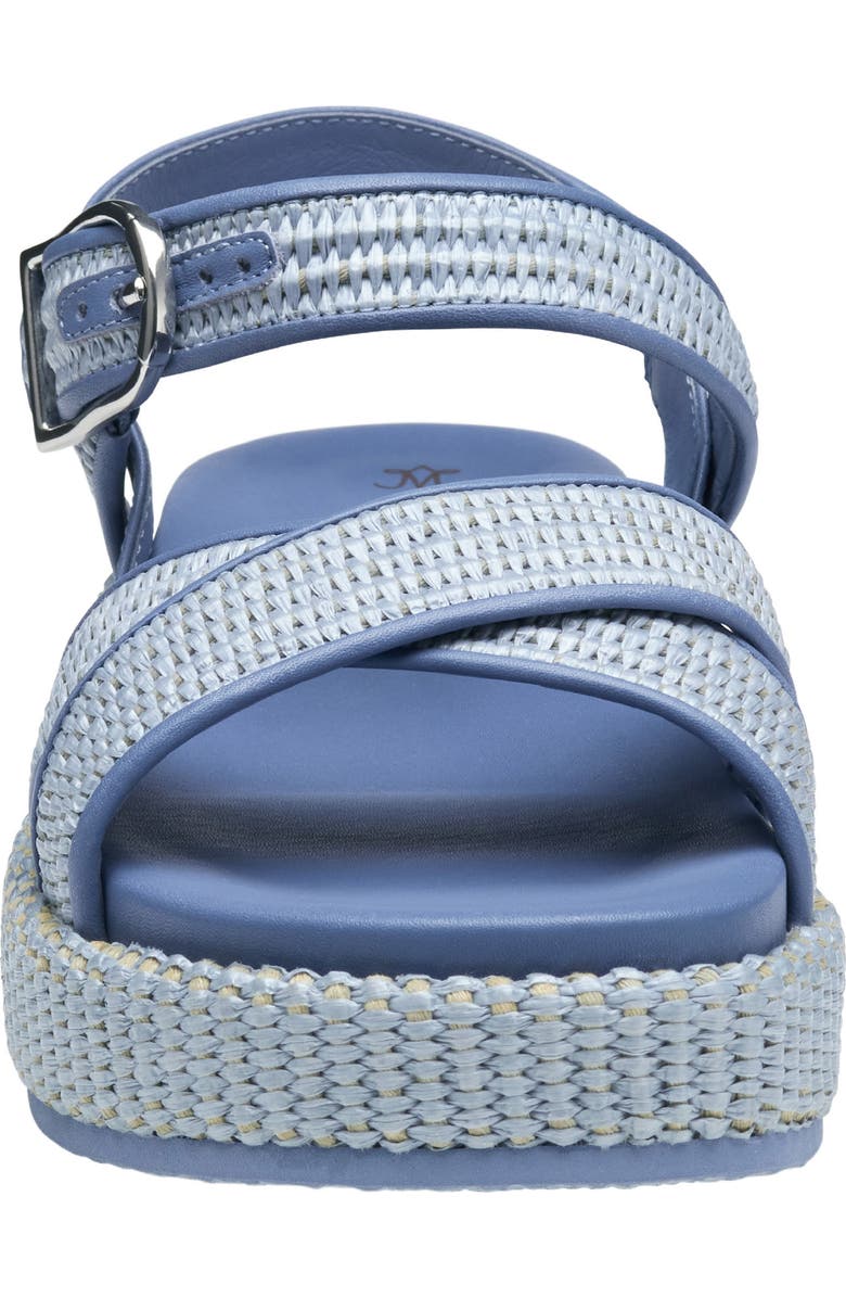 Johnston & Murphy Carli Ankle Strap Platform Sandal, Alternate, color, Light Blue Raffia