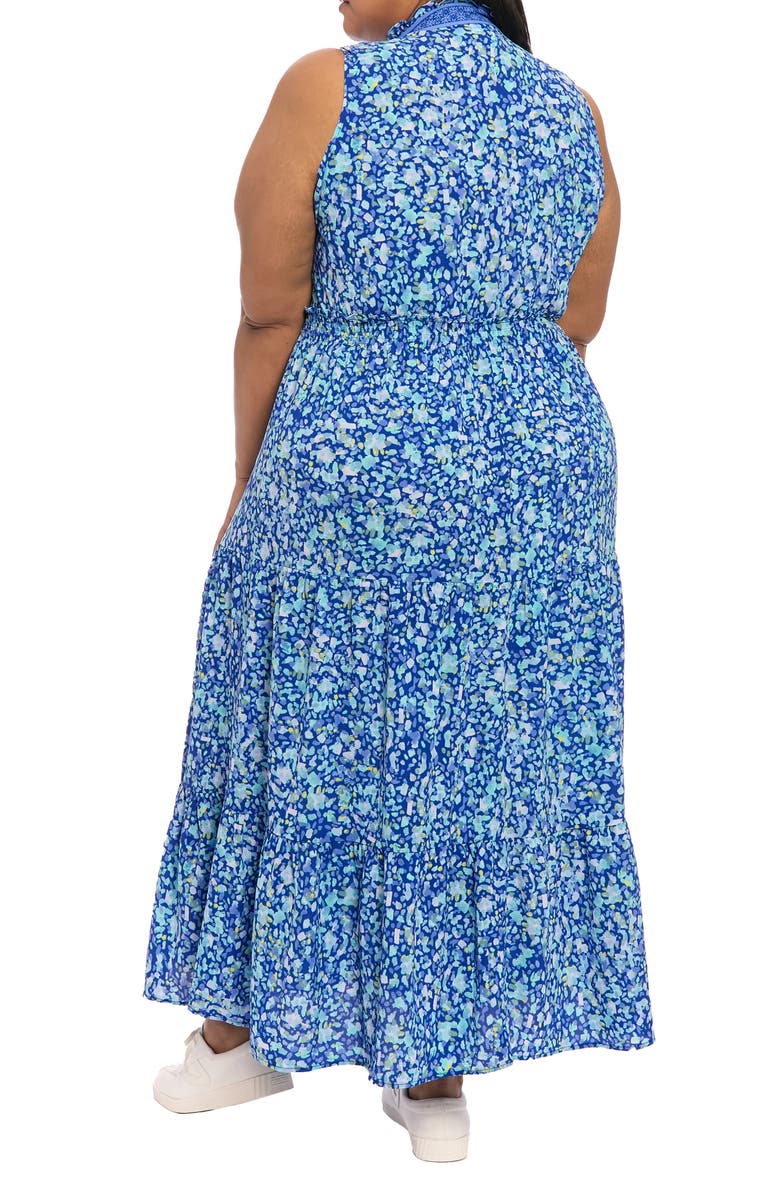 London Times Ruffle Tiered Maxi Dress, Alternate, color, Navy/ Blue