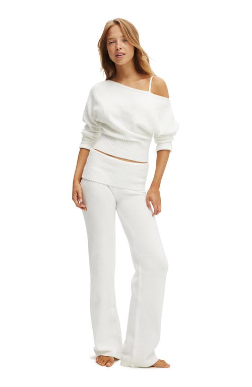 Cotton On Body Off The Shoulder Fluffy Knit Jumper In White