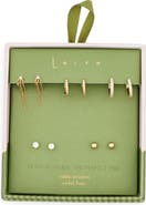 Leith 5-Pack Chain Hugs & Studs Earrings Set