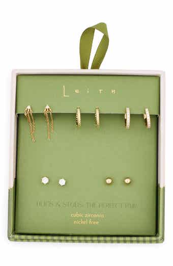 Leith 5-Pack Chain Hugs & Studs Earrings Set