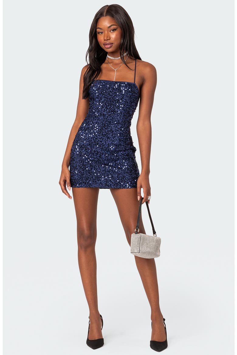 Kiara Sequin Minidress, Alternate, color, NAVY