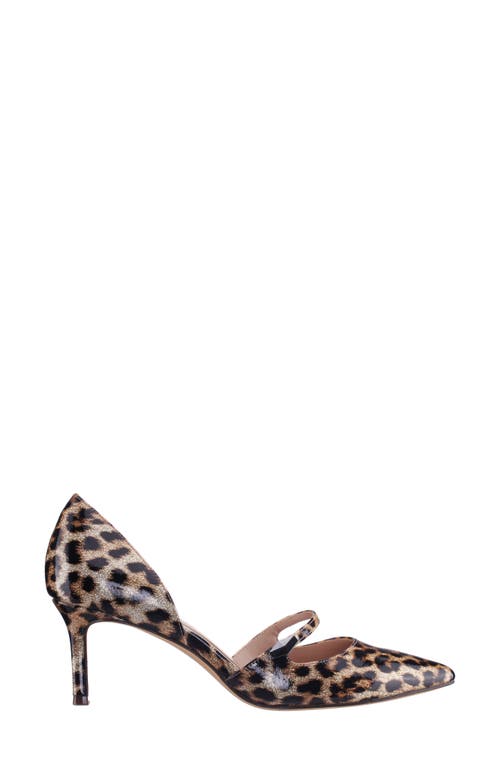 Nina Nashly Pointed Toe Cap Toe Mary Jane Pump In Brown