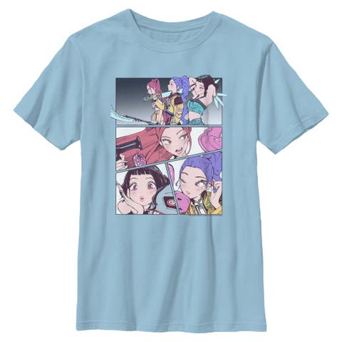 Boy's KPop Demon Hunters Huntrix Manhwa Panels  Graphic T-Shirt