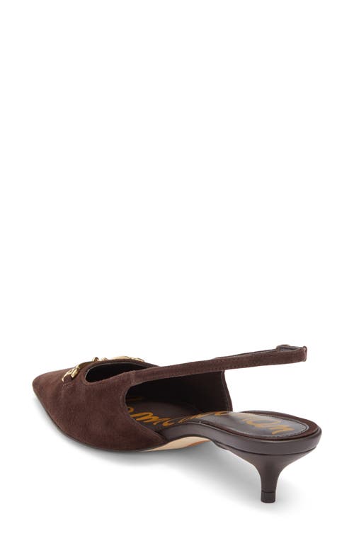 Sam Edelman Farrah Kitten Heel Pointed Toe Slingback Pump In Brown