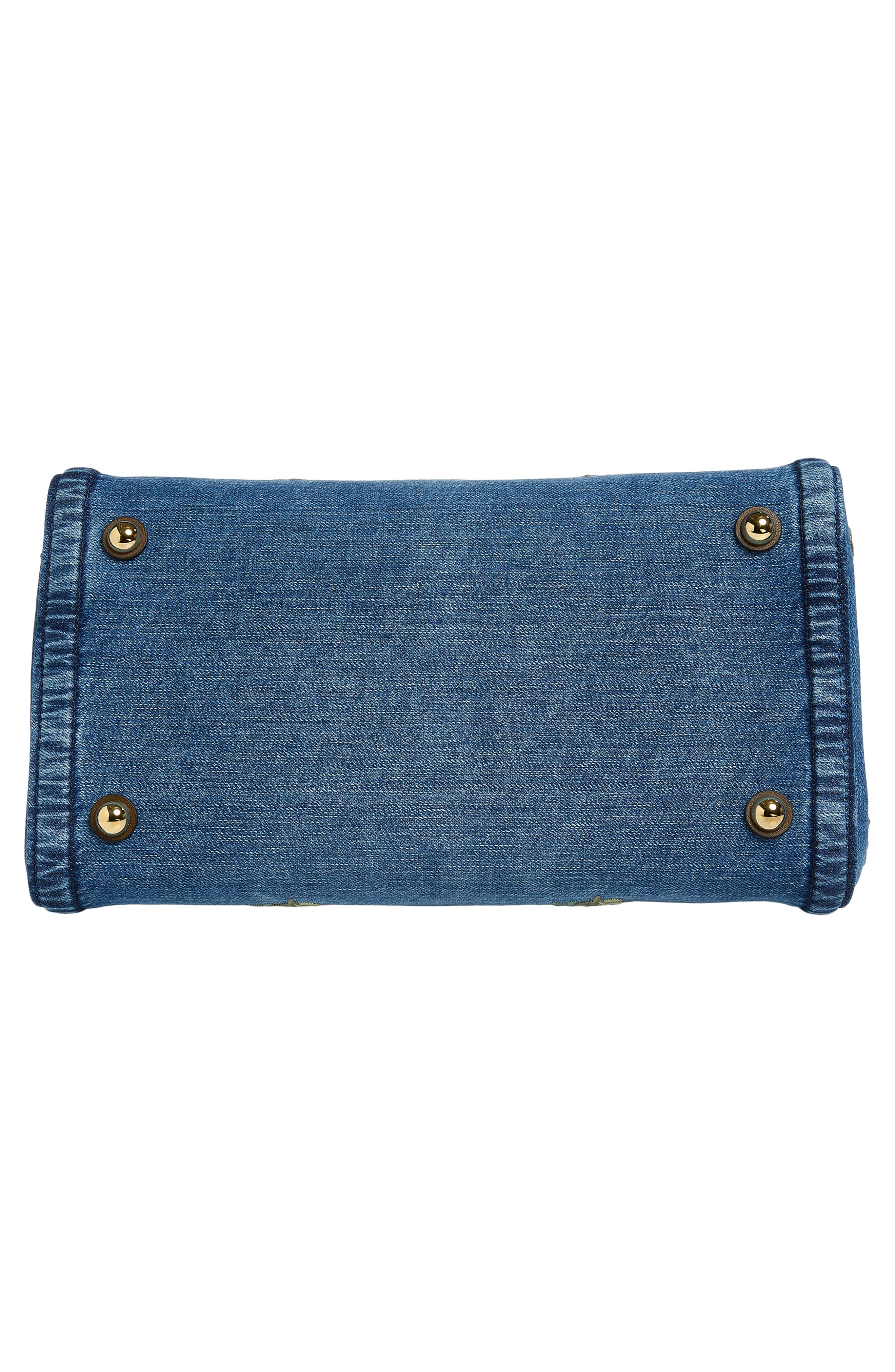 Valentino Garavani Medium Antibes Embroidered Denim Tote, Alternate, color, Blue Multi