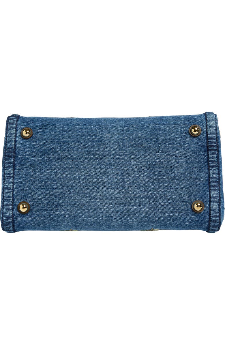 Valentino Garavani Medium Antibes Embroidered Denim Tote, Alternate, color, Blue Multi