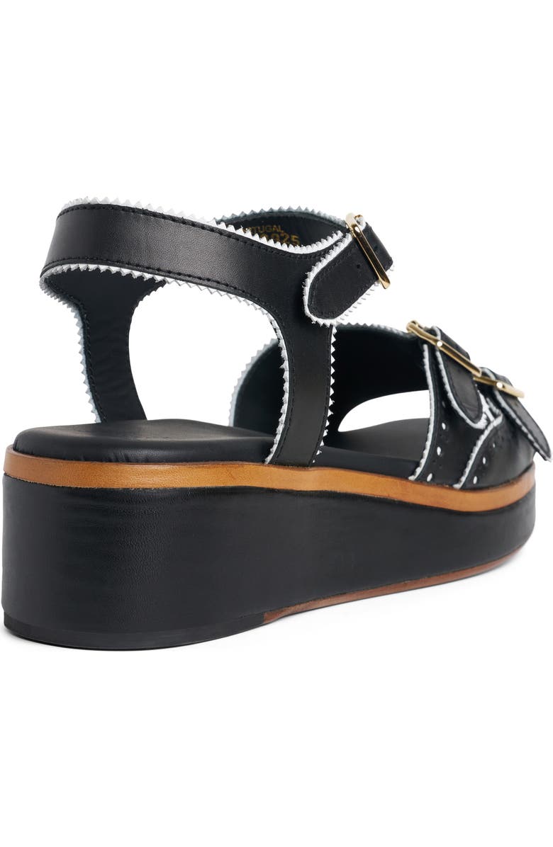 THE OFFICE OF US Miss Gia Leather Platform Sandal, Alternate, color, Black/ White