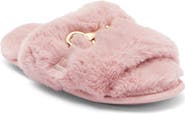 BCBG Plush Horsebit Faux Fur Slipper