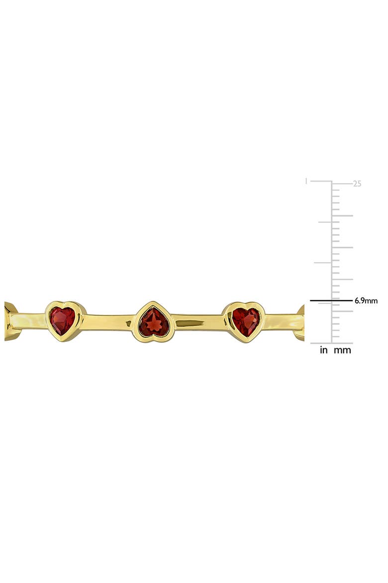 Garnet Heart Station Bangle, Alternate, color, RED