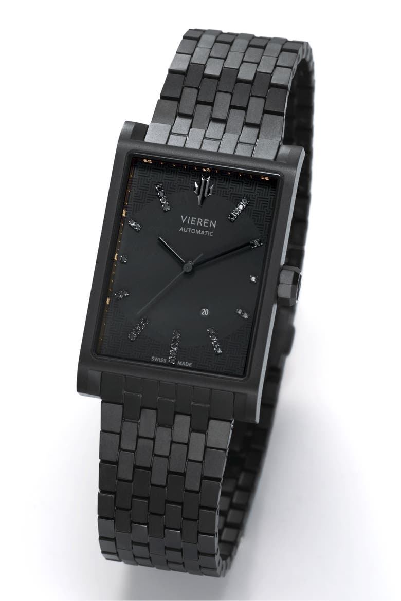 Black Diamond Swiss Automatic Watch, Alternate, color, Black