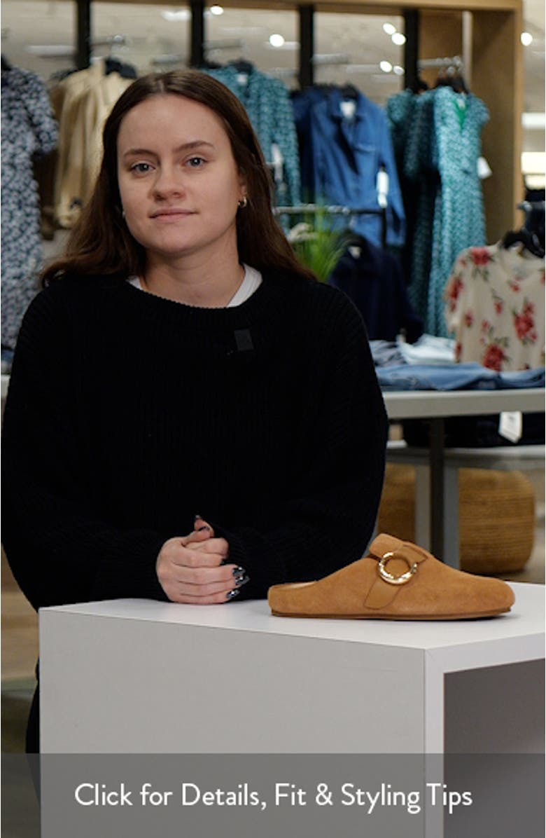 halo suede clog, sales video thumbnail