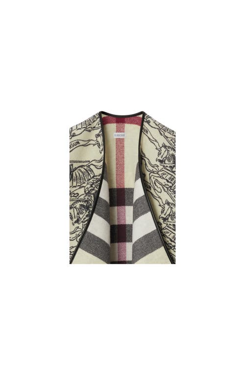 BURBERRY BURBERRY REVERSIBLE EKD CHECK WOOL CAPE