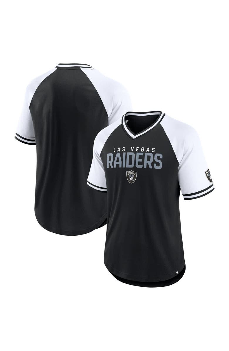 FANATICS Men's Fanatics Black/White Las Vegas Raiders Hashmark Raglan T-Shirt, Alternate, color, Black
