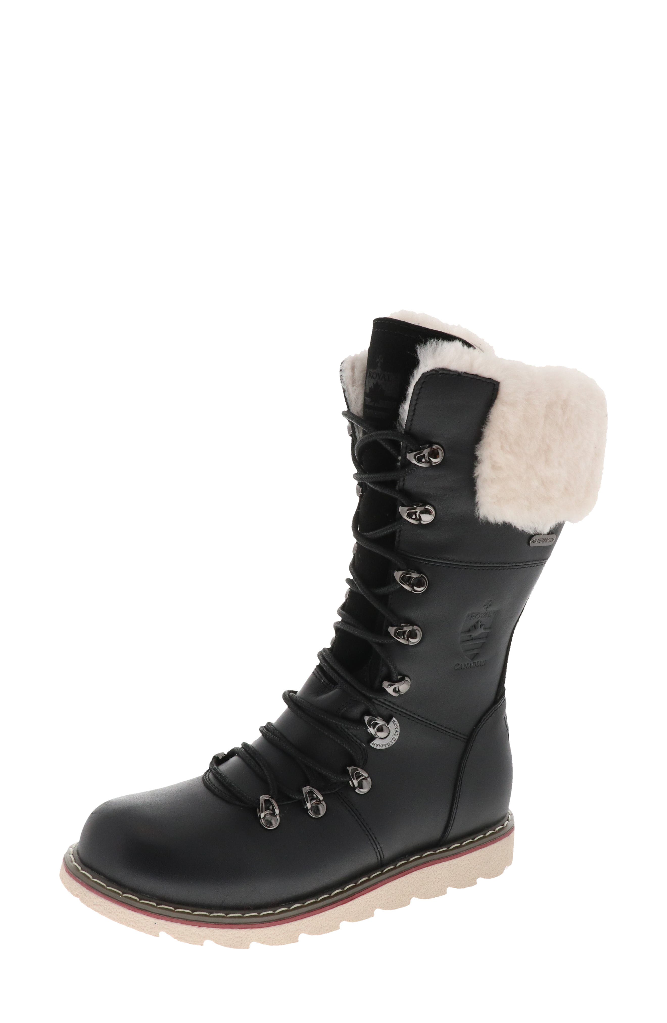 Royal Canadian Castlegar Genuine Shearling Trim Waterproof Boot, Alternate, color, 