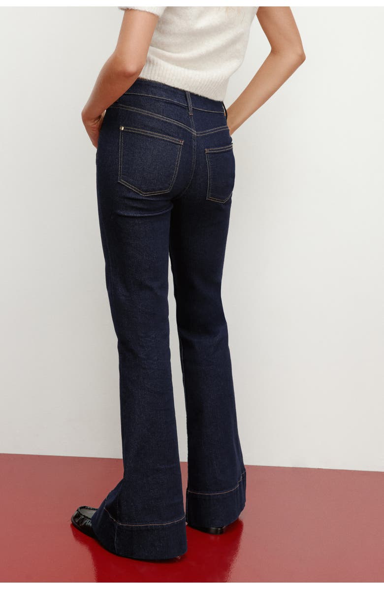 H&M Flared High Jeans, Alternate, color, Dark Denim Blue