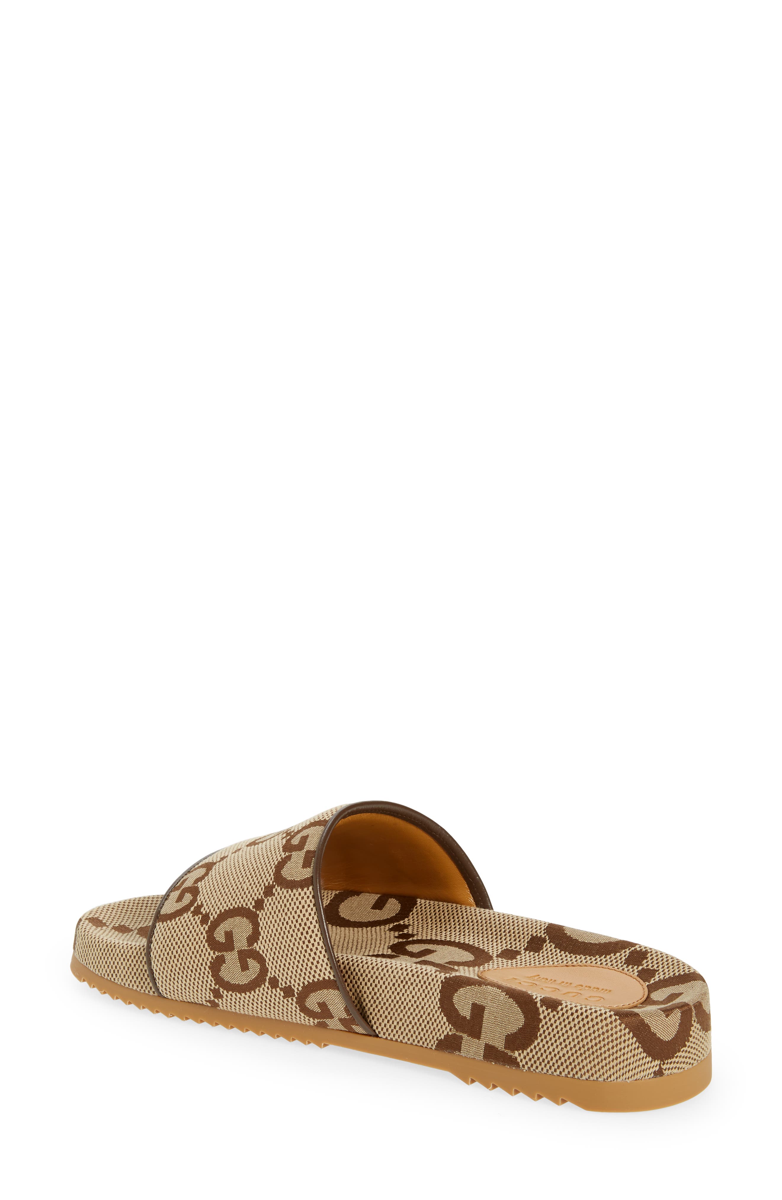 Maxi GG Supreme Canvas Slide Sandal, Alternate, color, CAMEL EBONY
