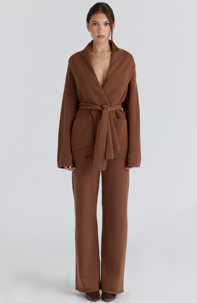 HOUSE OF CB Chelsea Knit Pants, Alternate, color, Chestnut